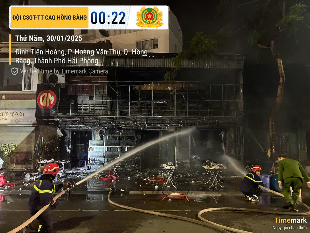 Thông tin về vụ cháy tại Nhà hàng trên phố Trần Hưng Đạo (quận Hồng Bàng)